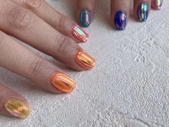 ジュイール ネイル 千葉店(Jouir nail)/オーロラフィルムを埋め込んで