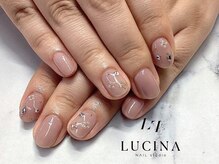 ネイルスタジオ ルキナ(LUCINA)/T-256 大人可愛いビジューネイル