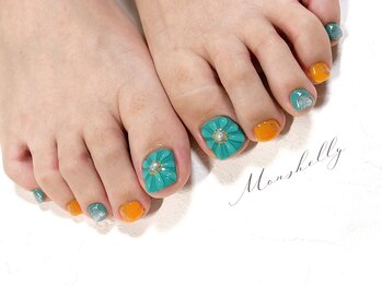 クリアフラワーネイル