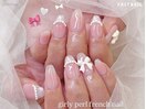 パールビジュー/チーク/フレンチ
