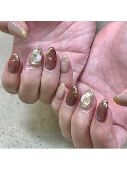 キャンネイル 金山店(Can Nail)/上品ブラウンマグネットネイル☆