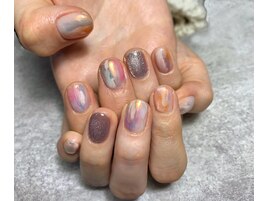 ニュアンスマーブルミラーネイル