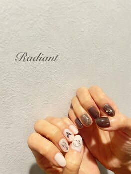 バレンタインネイル