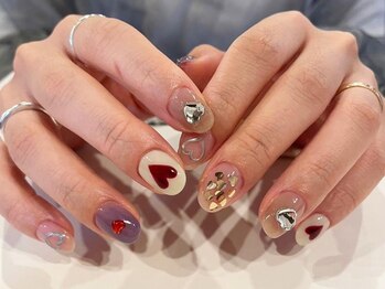 アイネイルズ 梅田店(I nails)/ガーリーハートデザイン¥10700