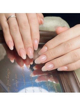 ブブ 渋谷(bubu)/春らしい透明感ネイル