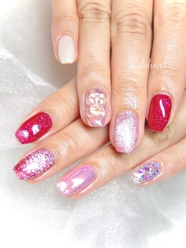 ララァネイル(Lalah Nail)/お客様ネイル☆ピンクネイル