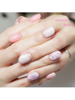 たゆ ネイル(たゆnail)/ピンクタイダイネイル☆