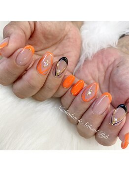 ネイルサロン アンド スクール アールジェイビー(Nailsalon&School Rjb)/ビビットオレンジフレンチ