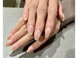 チークネイル＋ラメがけ＋パーツ