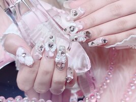 【Akari】ピンクゴテゴテネイル