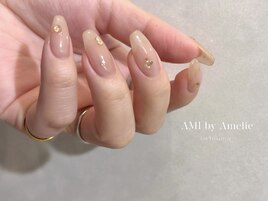 ピンクブラウンネイル:mikako
