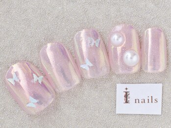 アイネイルズ 三宮店(I nails)/オーロラ蝶ホロネイル¥7000