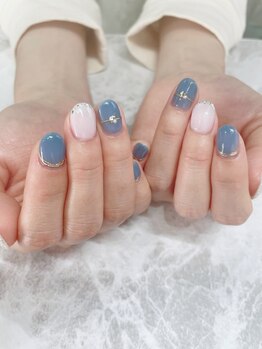 リジョイスヘア エン(REJOICE hair EN)/くすみブルーネイル