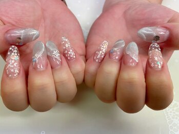 スカルプ×ジェル波ネイル