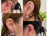 耳つぼジュエリー12粒＋漢方オイル目額ほぐし★国産耳ツボシールで取れにくい