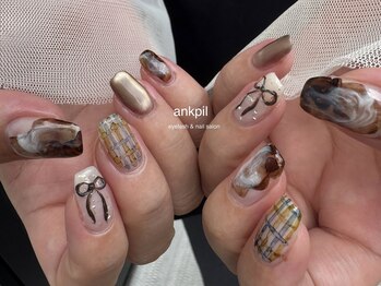 【チェックネイル】