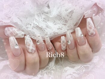 ネイルアンドまつげエクステ リッチエイト 原宿店(Rich8)/スカルプ☆チェックネイル