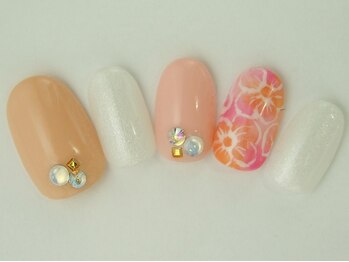 ネイルサロン ドレリッチ 大宮店(drerich)/タイダイトロピカルフラワー