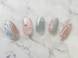 夏ネイル/マーメイド/バカラ