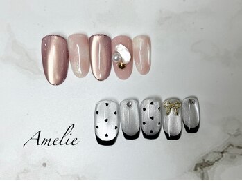 アメリ(Amelie)の写真/季節のトレンドを抑えた上品な指先へ♪シンプルデザイン～華やかなデザインは【Amelie】にお任せ!!