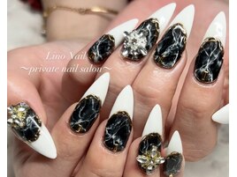 大理石ネイル/ロング/スカルプ