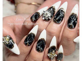 リノネイル(Lino Nail)/大理石ネイル/ロング/スカルプ