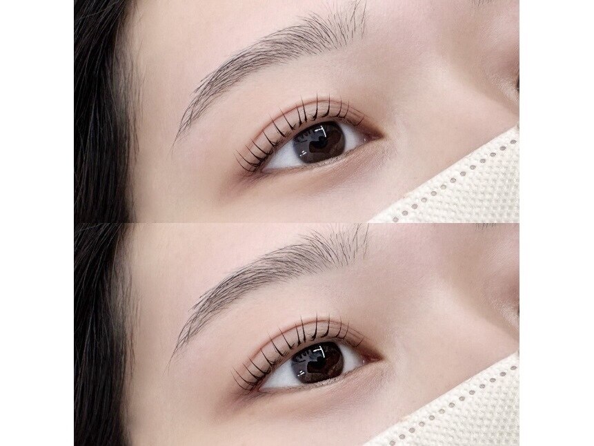 似合わせまつげパーマ + 美眉WAX　\12000 → \10500