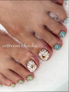 フラワーアートフットネイル