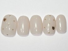 ネイルメゾン 渋谷店(NAIL MAISON)/シンプルベージュドット￥5500