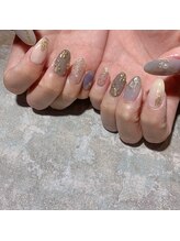 アティックネイルアトリエ(attic nail atelier)/ゴールドフラワーネイル★