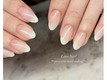 リノネイル(Lino Nail)/ホワイトグラデ/高松ネイル