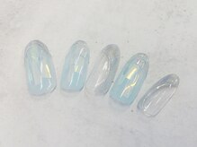 グラマーネイル(Glamor nail)/ホログラム×ミラーネイル