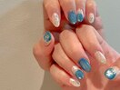 ニュアンスネイル/涼しげブルー