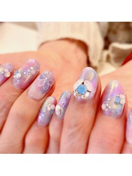 プールヴー☆オングル/紫陽花ネイル