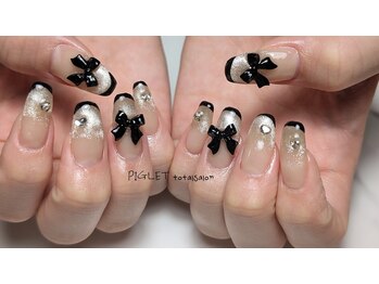 ネイルアンドアイラッシュアンドアロマ ピグレット(PIGLET)/リボンネイル