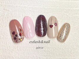 ニットネイル ハートネイル