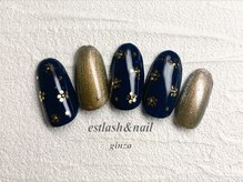 エストラッシュアンドネイル 銀座店(est lash&nail)/小花ネイル　バレンタインネイル