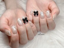ネイルナナ(nail nana)/ワンカラー＋リボン2個
