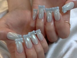 リボンオーロラネイル