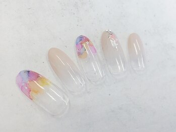 グラマーネイル(Glamor nail)/水彩×グラデーション