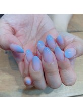 アトリエ ツメ(atelier TsuMe)/パステルカラーネイル/水色