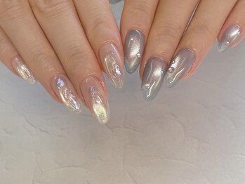 エルマナ ネイル(Hermana NAIL)/ぷっくりアシメネイル¥9500