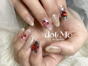 ハートとチェックで可愛いネイル