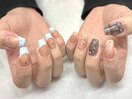 チェックフレンチネイル