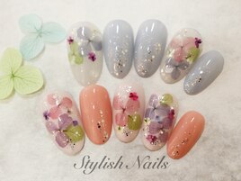 紫陽花ネイル