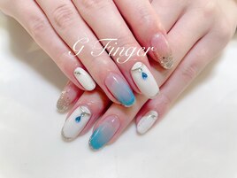 オリエンタルなブルーネイル♪