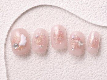 アイネイルズ 大宮店(I nails)/チーク×フェザー