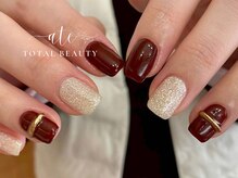 アテ(ate)/ボルドー×リングネイル