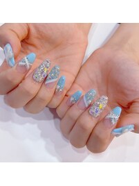 キラキラ量産ネイル