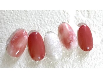 ビューティーネイルサロン クリアーズ(Clears)/ピンク×ホワイトネイル